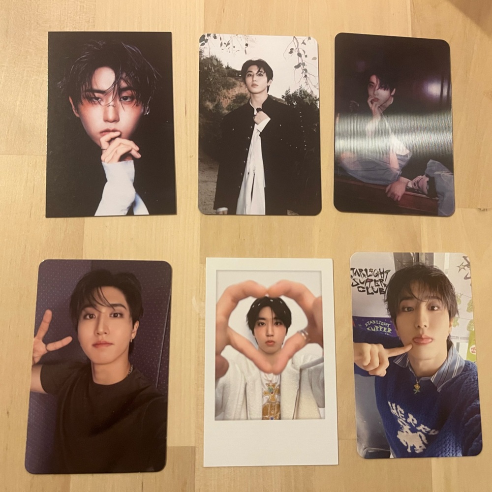 Set of 6 OFFICIAL Han Jisung of Stray Kids photo cards (Set #1)